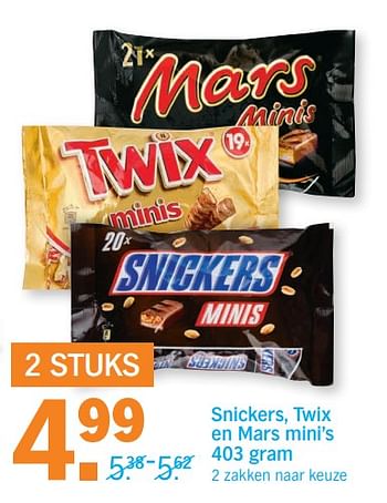 Aanbiedingen Snickers, twix en mars mini`s - Mars - Geldig van 19/06/2017 tot 25/06/2017 bij Albert Heijn