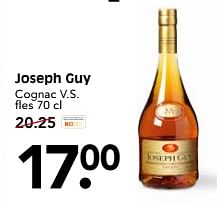 Aanbiedingen Joseph guy cognac v.s. - Joseph Guy - Geldig van 19/06/2017 tot 25/06/2017 bij Em-té