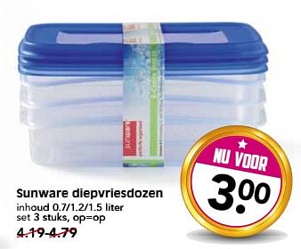 Aanbiedingen Sunware diepvriesdozen - Sunware - Geldig van 19/06/2017 tot 25/06/2017 bij Em-té