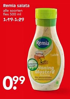 Aanbiedingen Remia salata - Remia - Geldig van 19/06/2017 tot 25/06/2017 bij Em-té