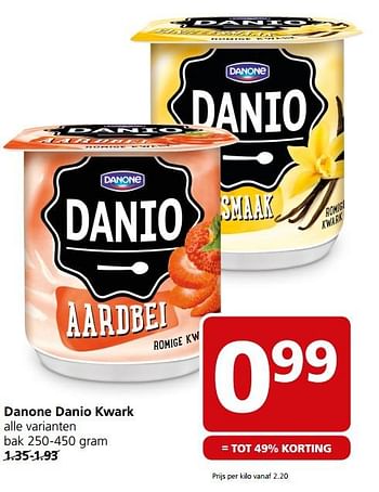 Aanbiedingen Danone danio kwark - Danone - Geldig van 19/06/2017 tot 25/06/2017 bij Jan Linders