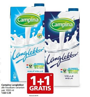Aanbiedingen Campina langlekker - Campina - Geldig van 19/06/2017 tot 25/06/2017 bij Jan Linders