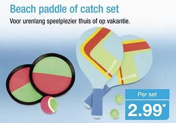 Aanbiedingen Beach paddle of catch set - Huismerk - Aldi - Geldig van 19/06/2017 tot 25/06/2017 bij Aldi