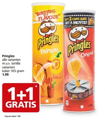 Aanbiedingen Pringles original, paprika - Pringles - Geldig van 19/06/2017 tot 25/06/2017 bij Jan Linders