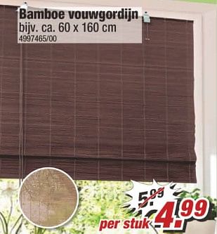 Aanbiedingen Bamboe vouwgordijn - Huismerk - Poco - Geldig van 19/06/2017 tot 25/06/2017 bij Poco