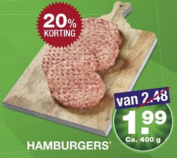 Aanbiedingen Hamburgers - Huismerk - Aldi - Geldig van 19/06/2017 tot 25/06/2017 bij Aldi