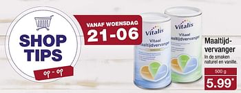 Aanbiedingen Maaltijdvervanger - Vitalis - Geldig van 19/06/2017 tot 25/06/2017 bij Aldi