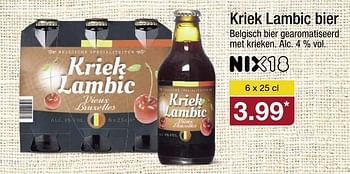 Aanbiedingen Kriek lambic bier - Vieux Bruxelles - Geldig van 19/06/2017 tot 25/06/2017 bij Aldi