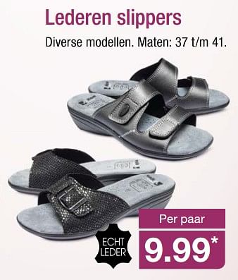 Aanbiedingen Lederen slippers - Huismerk - Aldi - Geldig van 19/06/2017 tot 25/06/2017 bij Aldi