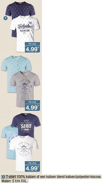 Aanbiedingen T-shirt - Huismerk - Aldi - Geldig van 19/06/2017 tot 25/06/2017 bij Aldi