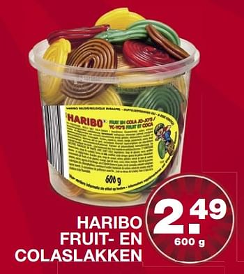 Aanbiedingen Haribo fruit- en colaslakken - Haribo - Geldig van 19/06/2017 tot 25/06/2017 bij Aldi