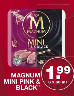 Aanbiedingen Magnum mini pink + black - Ola - Geldig van 19/06/2017 tot 25/06/2017 bij Aldi