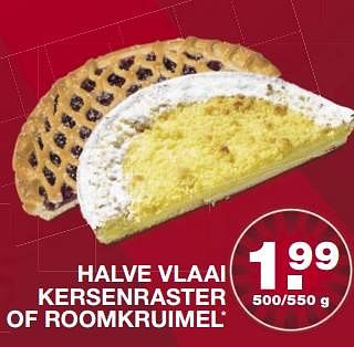 Aanbiedingen Halve vlaai kersenraster of roomkruimel - Huismerk - Aldi - Geldig van 19/06/2017 tot 25/06/2017 bij Aldi