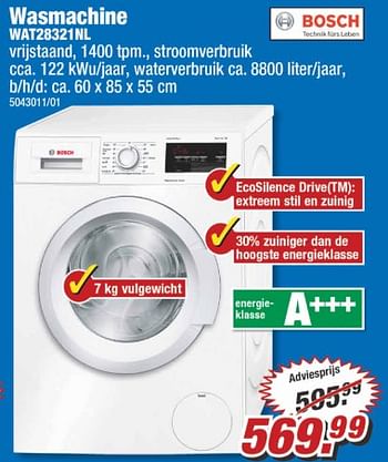 Aanbiedingen Bosch wasmachine wat28321nl - Bosch - Geldig van 19/06/2017 tot 25/06/2017 bij Poco