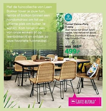 Aanbiedingen Tuinset vienne-paris 7-delig - Huismerk - Leen Bakker - Geldig van 19/06/2017 tot 02/07/2017 bij Leen Bakker