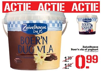 Aanbiedingen Zuivelhoeve boer`n vla of yoghurt - De Zuivelhoeve - Geldig van 19/06/2017 tot 25/06/2017 bij Coop