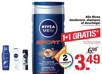 Aanbiedingen Alle nivea deodorant, shampoo of douchegel - Nivea - Geldig van 19/06/2017 tot 25/06/2017 bij Coop
