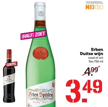 Aanbiedingen Erben duitse wijn - Witte wijnen - Geldig van 19/06/2017 tot 25/06/2017 bij Coop