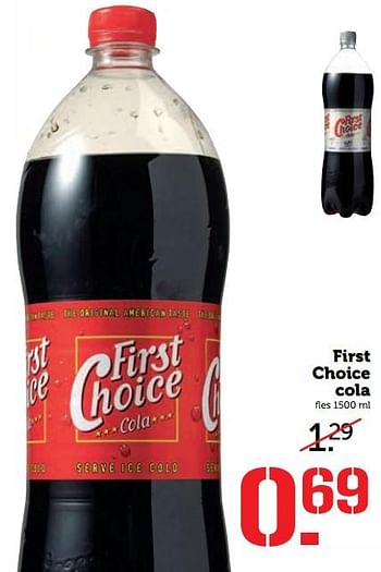 Aanbiedingen First choice cola - First choice - Geldig van 19/06/2017 tot 25/06/2017 bij Coop