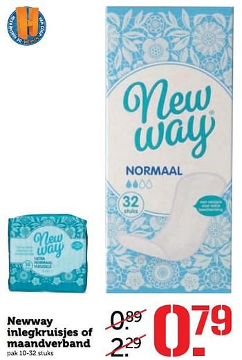 Aanbiedingen Newway inlegkruisjes of maandverband - New Way - Geldig van 19/06/2017 tot 25/06/2017 bij Coop