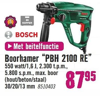 Aanbiedingen Bosch boorhamer pbh 2100 re - Bosch - Geldig van 19/06/2017 tot 02/07/2017 bij Hornbach