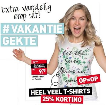 Aanbiedingen Dames t-shirt - Huismerk - Scapino - Geldig van 19/06/2017 tot 02/07/2017 bij Scapino