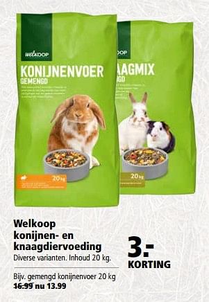 Aanbiedingen Gemengd konijnenvoer - Huismerk - Welkoop - Geldig van 19/06/2017 tot 02/07/2017 bij Welkoop