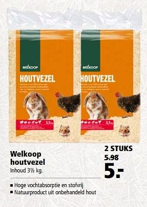Aanbiedingen Welkoop houtvezel - Huismerk - Welkoop - Geldig van 19/06/2017 tot 02/07/2017 bij Welkoop