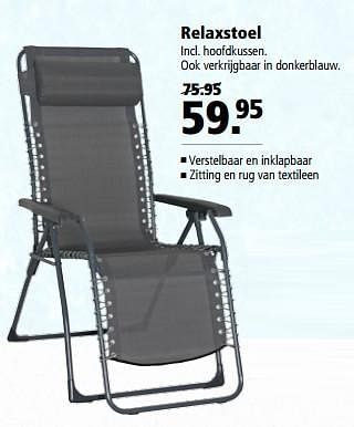 Aanbiedingen Relaxstoel - Huismerk - Welkoop - Geldig van 19/06/2017 tot 02/07/2017 bij Welkoop