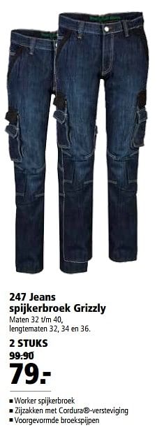 Aanbiedingen 247 jeans spijkerbroek grizzly - 247 Jeans  - Geldig van 19/06/2017 tot 02/07/2017 bij Welkoop