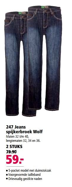 Aanbiedingen 247 jeans spijkerbroek wolf - 247 Jeans  - Geldig van 19/06/2017 tot 02/07/2017 bij Welkoop