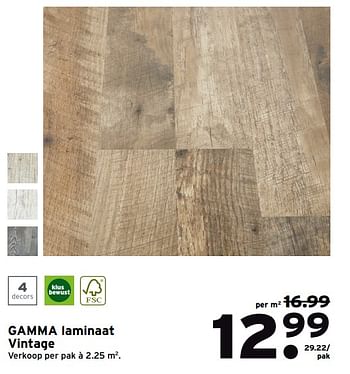 Aanbiedingen Gamma laminaat vintage - Huismerk - Gamma - Geldig van 19/06/2017 tot 02/07/2017 bij Gamma