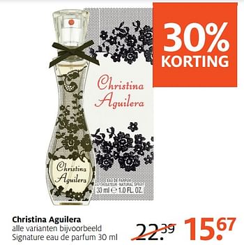 Aanbiedingen Christina aguilera signature eau de parfum 30 ml - Christina Aguilera - Geldig van 19/06/2017 tot 02/07/2017 bij Etos