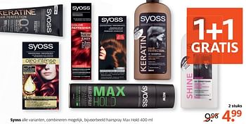 Aanbiedingen Syoss hairspray max hold - Syoss - Geldig van 19/06/2017 tot 02/07/2017 bij Etos