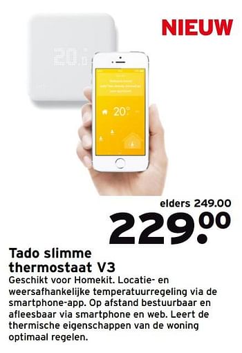 Aanbiedingen Tado slimme thermostaat v3 - Tado - Geldig van 19/06/2017 tot 02/07/2017 bij Gamma