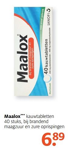 Aanbiedingen Maalox maagzuur en zure oprispingen - Maalox - Geldig van 19/06/2017 tot 02/07/2017 bij Etos
