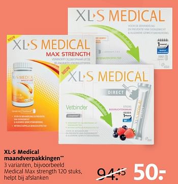 Aanbiedingen Xl-s medical maandverpakkingen medical max strength - XL-S Medical - Geldig van 19/06/2017 tot 02/07/2017 bij Etos