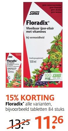 Aanbiedingen Floradix tabletten - Salus - Geldig van 19/06/2017 tot 02/07/2017 bij Etos