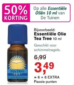 Aanbiedingen Essentiële olie tea tree - De Tuinen - Geldig van 19/06/2017 tot 16/07/2017 bij Holland & Barrett