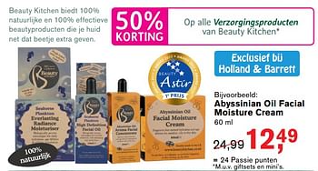 Aanbiedingen Abyssinian oil facial moisture cream - Beauty Kitchen - Geldig van 19/06/2017 tot 16/07/2017 bij Holland & Barrett