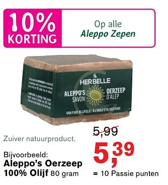 Aanbiedingen Aleppo`s oerzeep 100% olijf - Huismerk - Essenza - Geldig van 19/06/2017 tot 16/07/2017 bij Holland & Barrett