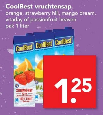 Aanbiedingen Coolbest vruchtensap - Coolbest - Geldig van 18/06/2017 tot 24/06/2017 bij Deen Supermarkten