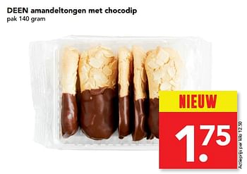 Aanbiedingen Deen amandeltongen met chocodip - Huismerk deen supermarkt - Geldig van 18/06/2017 tot 24/06/2017 bij Deen Supermarkten
