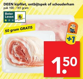 Aanbiedingen Deen kipfilet, ontbijtspek of schouderham - Huismerk deen supermarkt - Geldig van 18/06/2017 tot 24/06/2017 bij Deen Supermarkten