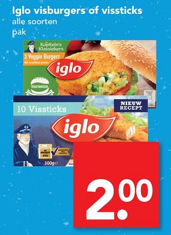 Aanbiedingen Iglo visburgers of vissticks - Iglo - Geldig van 18/06/2017 tot 24/06/2017 bij Deen Supermarkten