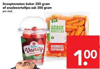 Aanbiedingen Snoeptomaten beker of snackworteltjes zak - Huismerk deen supermarkt - Geldig van 18/06/2017 tot 24/06/2017 bij Deen Supermarkten