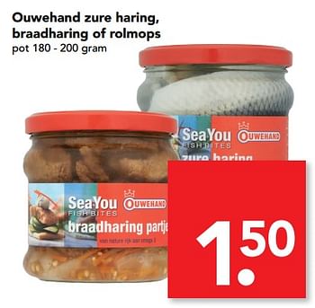 Aanbiedingen Ouwehand zure haring, braadharing of rolmops - Ouwehand - Geldig van 18/06/2017 tot 24/06/2017 bij Deen Supermarkten