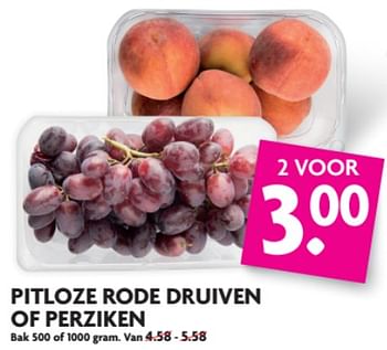 Aanbiedingen Pitloze rode druiven of perziken - Huismerk - Deka Markt - Geldig van 18/06/2017 tot 25/06/2017 bij Deka Markt