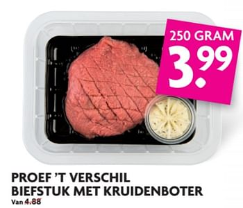 Aanbiedingen Proef`t verschil biefstuk met kruidenboter - Huismerk - Deka Markt - Geldig van 18/06/2017 tot 25/06/2017 bij Deka Markt