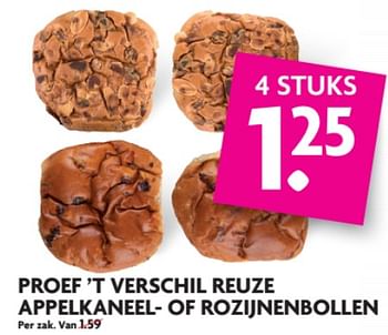 Aanbiedingen Proef`t verschil reuze appelkaneel of rozijnenbollen - Huismerk - Deka Markt - Geldig van 18/06/2017 tot 25/06/2017 bij Deka Markt